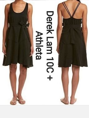 Derek Lam 10C + Athleta Black NOLITA Spaghetti Strap Sun Dress Sz Small